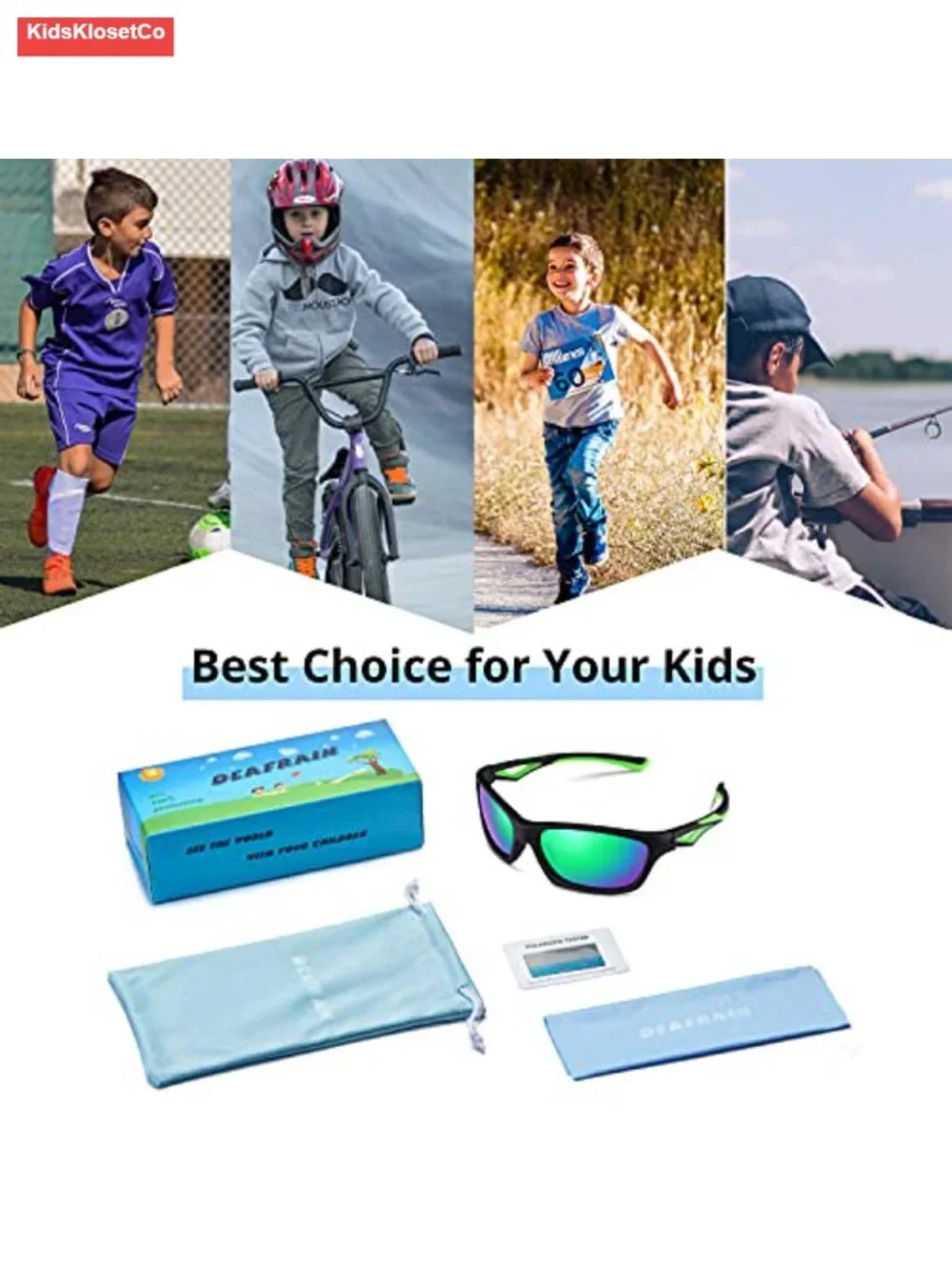 Kids Polarized Sunglasses with TPEE Unbreakable Frame - Sport Baseball Cycling